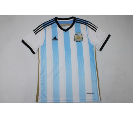 Argentina 2014 World Cup Home White&Blue Soccer Jersey